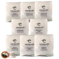Fresh Roasted Coffee, Flavored Compostable Envipod Variety Pack, Kosher, 96 Count, for Keurig K Cup Brewers | Not for use in Ninja or Hamilton Beach Brewers