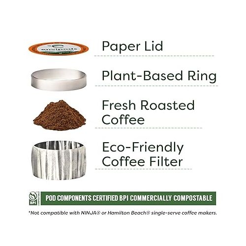  Fresh Roasted Coffee, Compostable Envipods, French Roast, Kosher, Dark Roast, 72 Count, for Keurig K Cup Brewers | Not for use in Ninja or Hamilton Beach Brewers