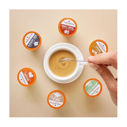  Fresh Roasted Coffee, The Great Eight, Flavored Coffee Pod Variety Pack, K-Cup Compatible, 96 Count