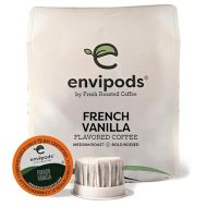 French Vanilla Flavored Compostable Envipods, Medium Roast, Kosher, 12 Count, for Keurig K Cup Brewers | Not for use in Ninja or Hamilton Beach Brewers