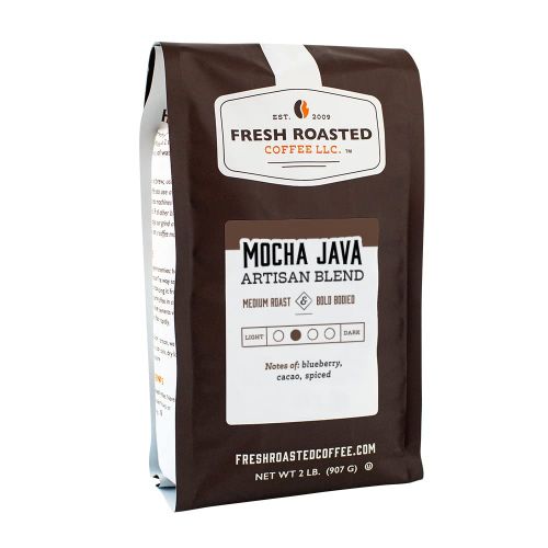  FRESH ROASTED COFFEE LLC FRESHROASTEDCOFFEE.COM Fresh Roasted Coffee LLC, Mocha Java Coffee, Artisan Blend, Medium Roast, Whole Bean, 2 Pound Bag