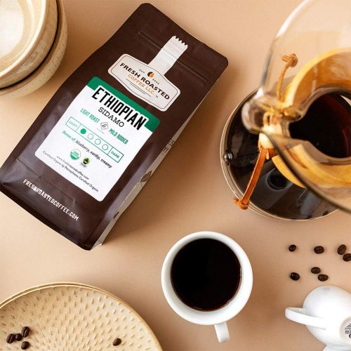  FRESH ROASTED COFFEE LLC FRESHROASTEDCOFFEE.COM Fresh Roasted Coffee LLC, Organic Ethiopian Natural Sidamo Coffee, Whole Bean Bag, Fresh Roasted Coffee LLC. (2 LB.)