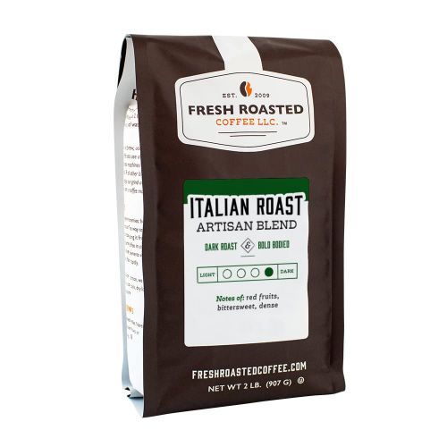  FRESH ROASTED COFFEE LLC FRESHROASTEDCOFFEE.COM Fresh Roasted Coffee LLC, Italian Roast Espresso Coffee, Artisan Blend, Dark Roast, Bold Body, Whole Bean, 2 Pound Bag