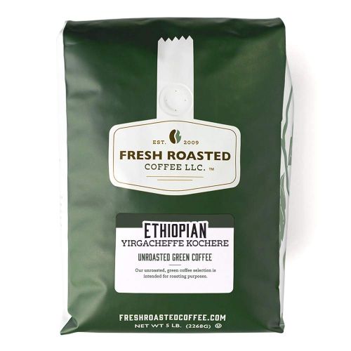  FRESH ROASTED COFFEE LLC FRESHROASTEDCOFFEE.COM Fresh Roasted Coffee LLC, Green Unroasted Ethiopian Yirgacheffe Kochere Coffee Beans, 5 Pound Bag