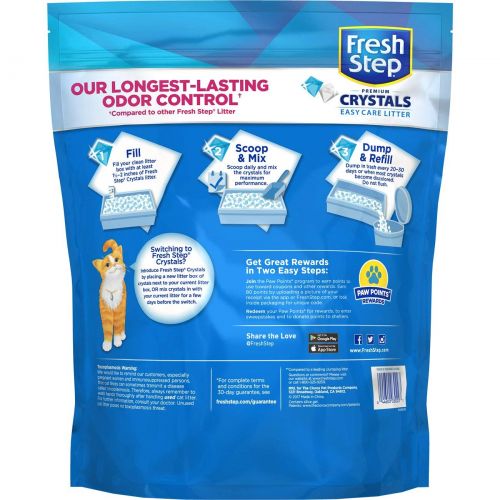  Fresh Step Crystals, Premium Cat Litter, Scented, 8 Pounds (Pack of 2) (Packaging May Vary), White