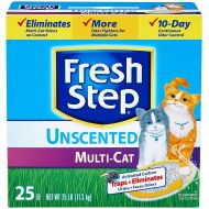 Fresh Step Cat Litter Multi-Cat Scoopable, Unscented - 25 lb (4 Pack)