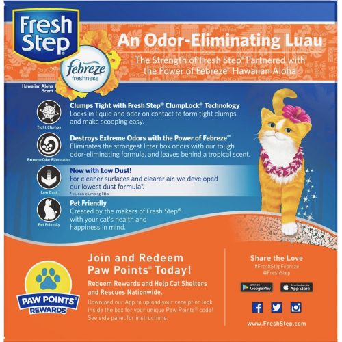  Fresh Step Extreme Hawaiian Aloha Clumping Cat Litter - Febreze Fresh Odor Solution Scoop Litter Boxes for Cats (3, 25lb)