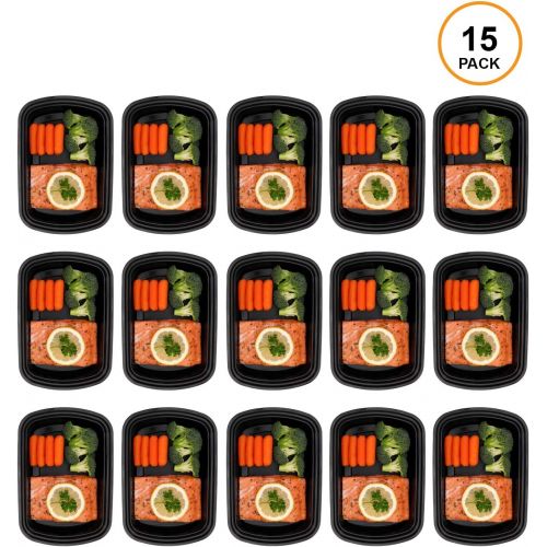  [아마존베스트]Freshware Meal Prep Containers [15 Pack] 1 Compartment Food Storage Containers with Lids, Bento Box, BPA Free, Stackable, Microwave/Dishwasher/Freezer Safe (28 oz)