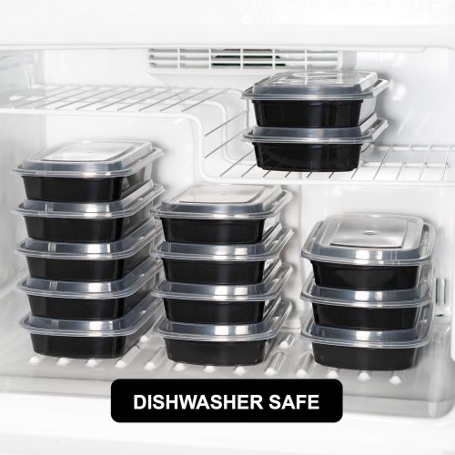  [아마존베스트]Freshware Meal Prep Containers [15 Pack] 1 Compartment Food Storage Containers with Lids, Bento Box, BPA Free, Stackable, Microwave/Dishwasher/Freezer Safe (28 oz)