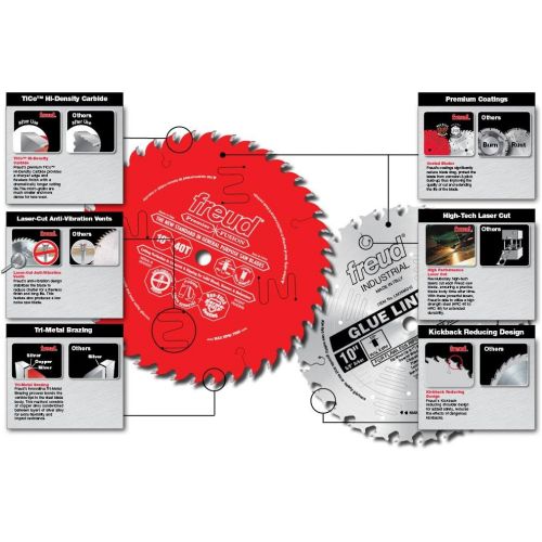  Freud 10 x 60T Thin Kerf Fine Finish Crosscut Blade (LU88R010)