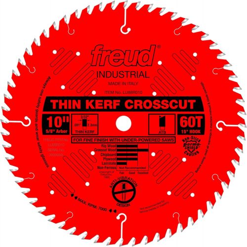  Freud 10 x 60T Thin Kerf Fine Finish Crosscut Blade (LU88R010)