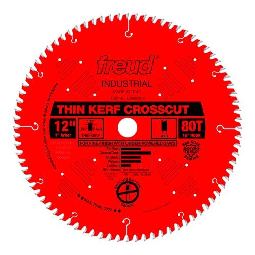  Freud 12 x 80T Thin Kerf Fine Finish Crosscut Blade (LU88R012)