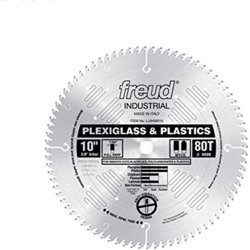  Freud 10 In 80 Tooth Plexiglass&Plastic Cutting Saw Blade 5/8 In Arbor LU94M010