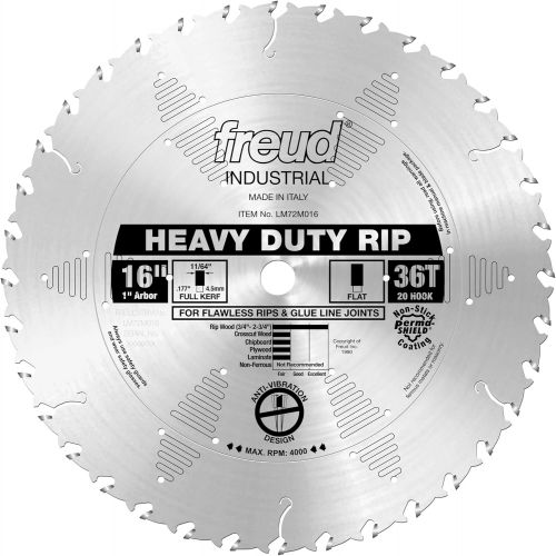  Freud LM72R018 Heavy Duty Industrial Ripping Saw Blade 18-Inch x 36t Flat Top 1 Inch Arbor Coated