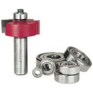 Freud Flush, 1/8,1/4,5/16,3/8,7/16,1/2 Depth Rabbeting Bit Set with interchangeable bearings with 1/4 Shank (32-504)
