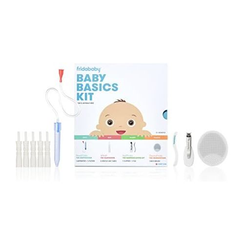  [아마존베스트]FridaBaby Baby Basics Care Kit by Fridababy | A Registry Must Have Gift Set Includes NoseFrida, NailFrida, Windi,...