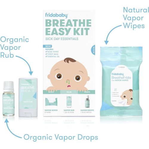  [아마존베스트]FridaBaby Baby and Toddler Breathe Easy Kit Sick Day Essentials by Fridababy- A Must-Have Set Includes Natural...