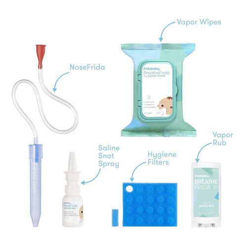  [아마존베스트]FridaBaby Fridababy Master Bundle - with NoseFrida Nasal Aspirator, BreathFrida Baby Nose Wipes, Baby Saline...