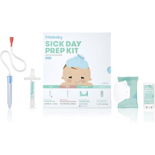  [아마존베스트]FridaBaby Baby Sick Day Prep Kit by Fridababy - Includes NoseFrida Nasal Aspirator, Medifrida Pacifier Medicine Dispenser, BreatheFrida Vapor Chest Rub + Snot Wipes. Soothe stuffy noses for