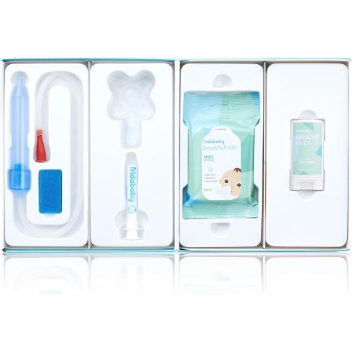  [아마존베스트]FridaBaby Baby Sick Day Prep Kit by Fridababy - Includes NoseFrida Nasal Aspirator, Medifrida Pacifier Medicine Dispenser, BreatheFrida Vapor Chest Rub + Snot Wipes. Soothe stuffy noses for