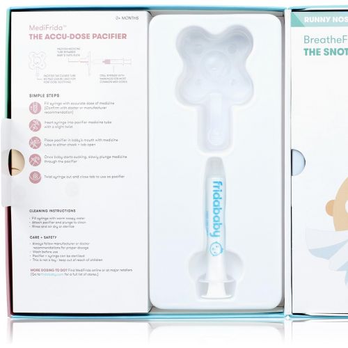  [아마존베스트]FridaBaby Baby Sick Day Prep Kit by Fridababy - Includes NoseFrida Nasal Aspirator, Medifrida Pacifier Medicine Dispenser, BreatheFrida Vapor Chest Rub + Snot Wipes. Soothe stuffy noses for