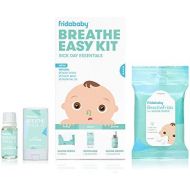 Breathe Easy Kit Sick Day Essentials by FridaBaby - Natural Vapor Wipes, Organic Vapor Rub + Organic Vapor Drops, White