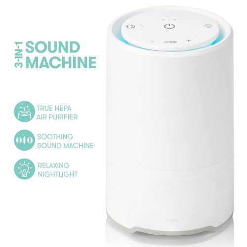  3-in-1 Sound Machine, Air Purifier + Nightlight with 3 Fan Speeds and Easy-Change Filter by Fridababy