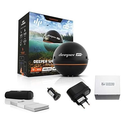  [아마존베스트]Deeper Pro Plus built-in WiFi and GPS from Friday Lab with 230Volt Charger & 12V In Car Charger Adapter For IOS & Android Fishfinder Fish Finder with WiFi Wireless For Tablet Sma