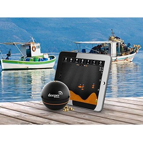  [아마존베스트]Deeper Pro Plus built-in WiFi and GPS from Friday Lab with 230Volt Charger & 12V In Car Charger Adapter For IOS & Android Fishfinder Fish Finder with WiFi Wireless For Tablet Sma