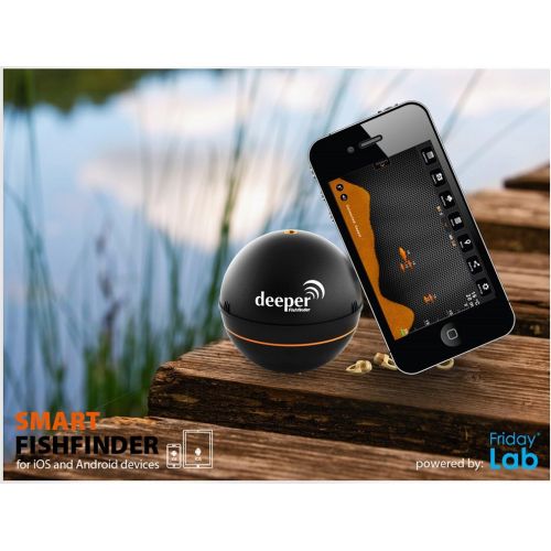  [아마존베스트]Deeper Pro Plus built-in WiFi and GPS from Friday Lab with 230Volt Charger & 12V In Car Charger Adapter For IOS & Android Fishfinder Fish Finder with WiFi Wireless For Tablet Sma