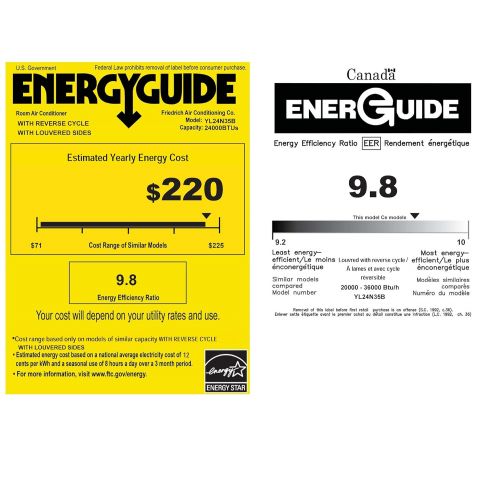  Friedrich 24,000 BTU - ENERGY STAR - 10.3 EER - 230 volt208 volt - 10.4 EER Kuhl+ Series Room Air Conditioner with Reverse Cycle Heat Pump