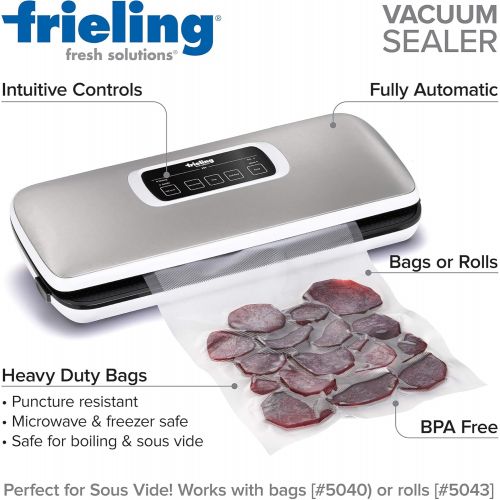  Frieling 5030 Automatic Food Sealing Vacuum Machine, Dry & Moist Food Modes, Sous Vide Ready, UL Safety Certified, Silver