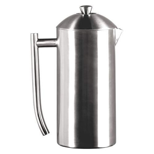  Frieling Double-Walled Stainless-Steel French Press Coffee Maker, Brushed, 44 Ounces