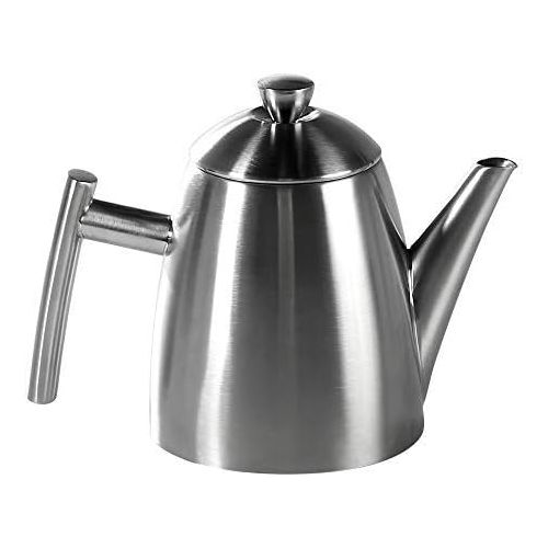  Frieling USA 18/10 Stainless Steel Teapot with Infuser, Tea Warmer with Teapot Infuser for Loose Tea, 34 Ounces