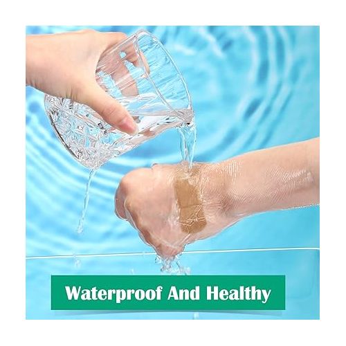  100 Pcs Stretch Transparent Film Dressing Adhesive Large Waterproof Bandage Clear Waterproof Bandage Cover for Swimming Shower, Pre Cut (6 x 8 Inch)