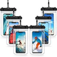 [아마존베스트]Frienda 6 Universal Waterproof Phone Pouch Bag Underwater Case Clear Cellphone Dry Bag with Lanyard Swimming Snorkeling Water Sport Bag for Smartphone 6.9 Inch (Black)