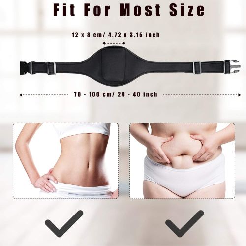  [아마존베스트]Frienda 2 Pcs Microphone Belt Microphone Carrying Bag Adjustable Sweat Absorbing Belt Neoprene Body Pack Pouch for Vertical Microphones Fitness Teacher Singers Speakers Theatre (Black)