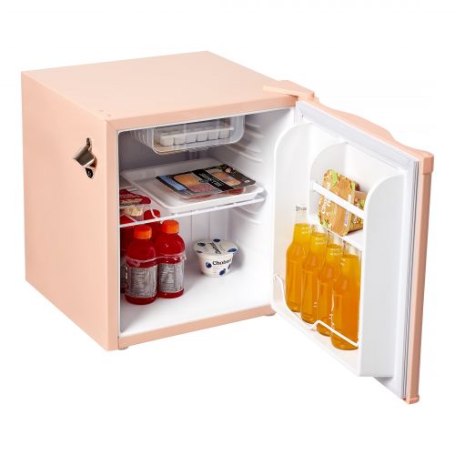  Frigidaire 1.6 Cu Ft Retro Mini Fridge with Side Bottle Opener, Coral