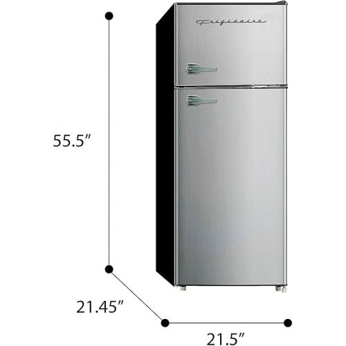  Frigidaire EFR751, 2 Door Apartment Size Refrigerator with Freezer Combo, 7.5 cu ft, Platinum Series, Stainless Steel-21.5