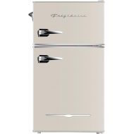 FRIGIDAIRE EFR840-Cream EFR840 Retro Mini Fridge with Freezer & Side Bottle Opener-Small 2 Door Refrigerator for Office Bar or College Dorm Room-3.1 Cu Ft, Cream