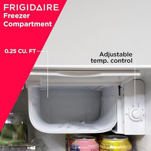  FRIGIDAIRE Coral EFR176- AMZ Retro Mini Refrigerator-Energy Saving-Adjustable Thermostat Control-Side Mounted Bottle Opener-Ideal for for Dorm, Office, RV, Garage, Apartment 1.6 Cubic Feet