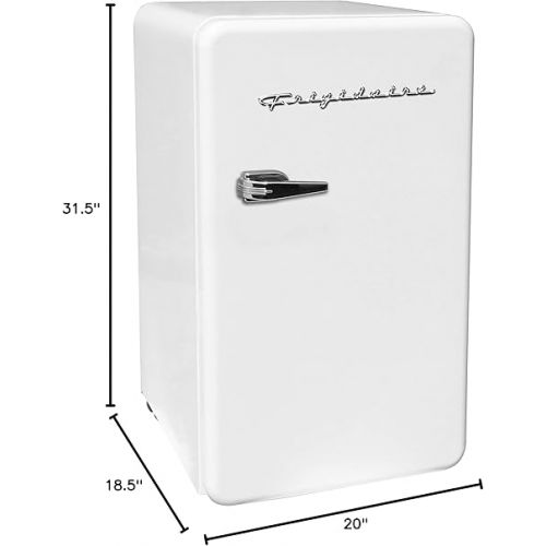  FRIGIDAIRE EFR372-WHITE 3.2 Cu Ft White Retro Compact Rounded Corner Premium Mini Fridge