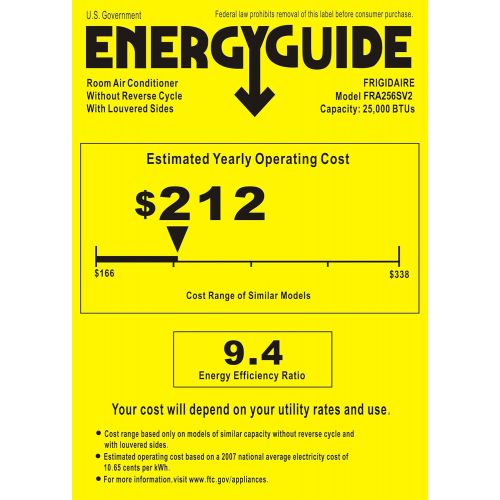  Frigidaire FRA256SV2 25,000 BTU Window-Mounted Heavy-Duty Air Conditioner with Temperature Sensing Remote (230 volts)