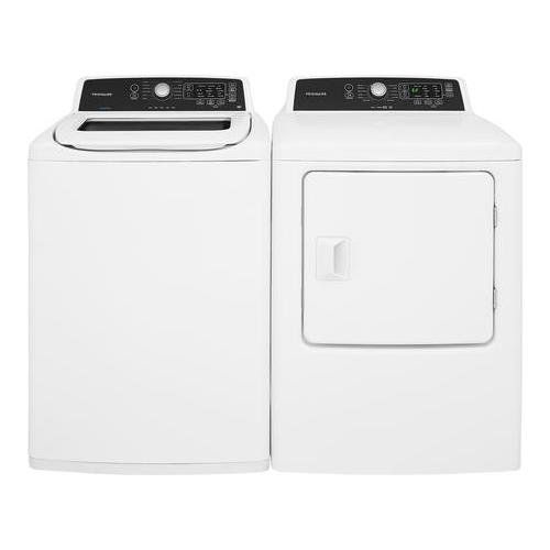  Frigidaire Products Frigidaire White Top Load Laundry Pair with FFTW4120SW 27 Washer and FFRE4120SW 27 Electric Dryer