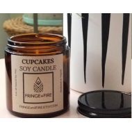 FringeAndFire Vanilla Cupcake Soy Candle sweet bakery food scent scented candles
