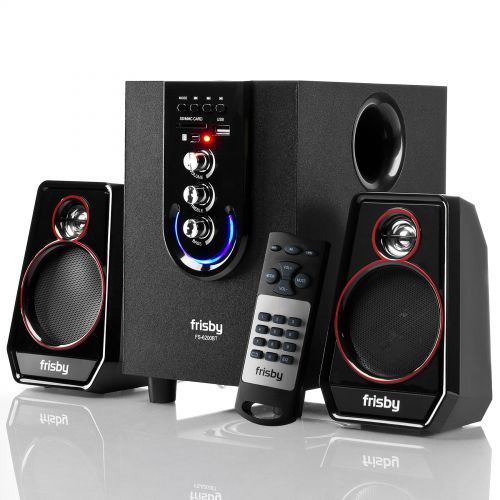  Frisby FS-6200BT Bluetooth Wireless 2.1 CH Media Subwoofer Speaker System w Remote (3-Piece)