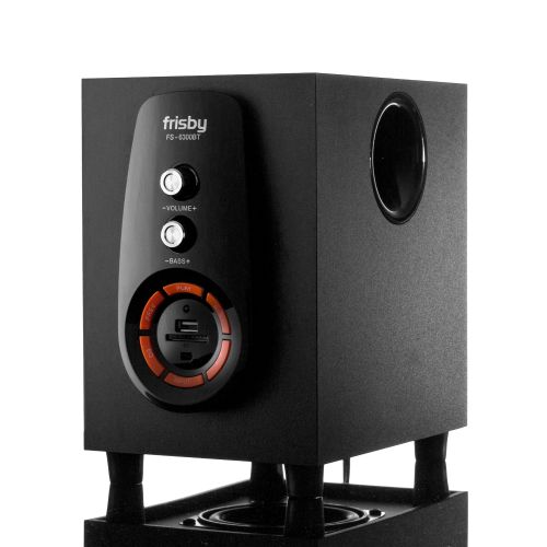  Frisby FS-6300BT Bluetooth Wireless 2.1 CH Media Subwoofer Speaker System w Remote (3-Piece)