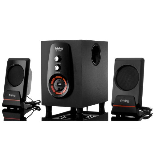  Frisby FS-6300BT Bluetooth Wireless 2.1 CH Media Subwoofer Speaker System w Remote (3-Piece)