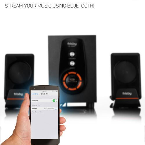  Frisby FS-6300BT Bluetooth Wireless 2.1 CH Media Subwoofer Speaker System w Remote (3-Piece)