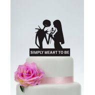 Frog Studio Home Wedding Cake Topper,Simply Meant To Be,Jack Skellington Cake Topper, Jack and Sally, Halloween Wedding Topper P146
